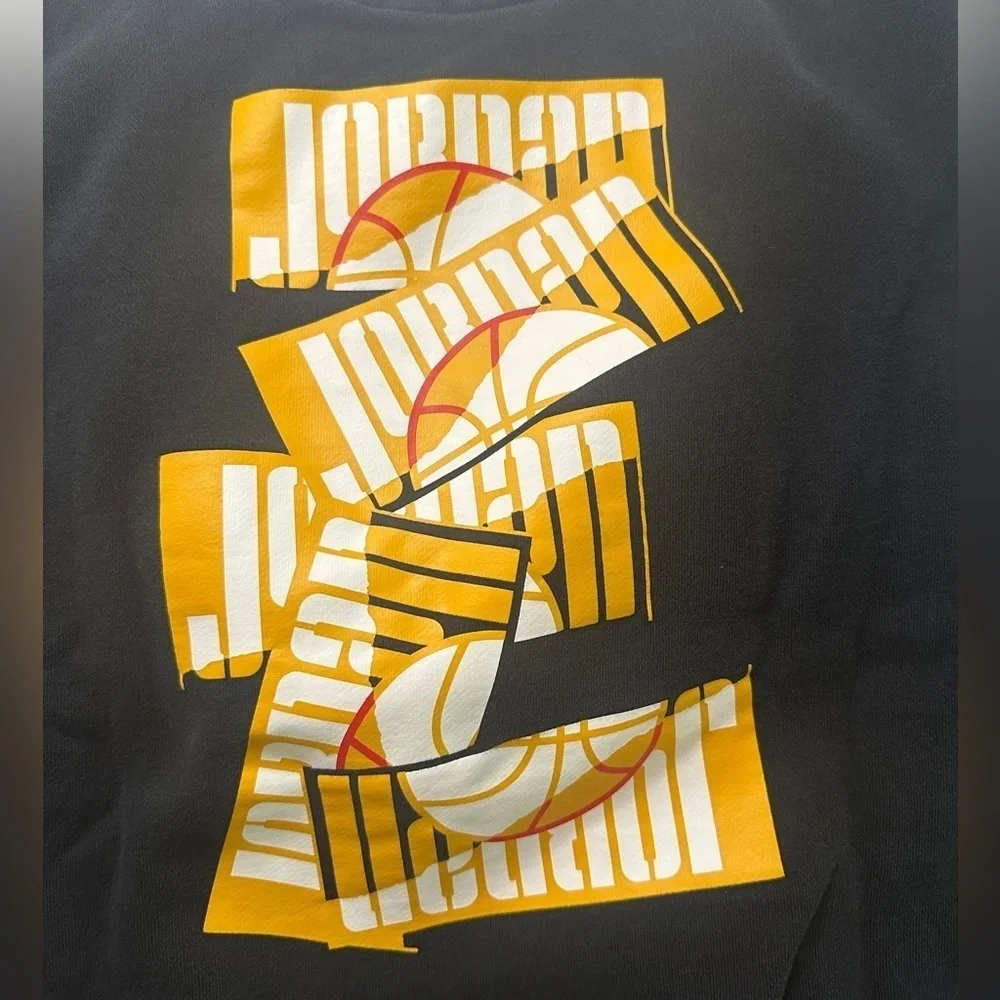 Air Jordan Basketball Thick Graphic HeavY Pull Over Hoodie Size Medium